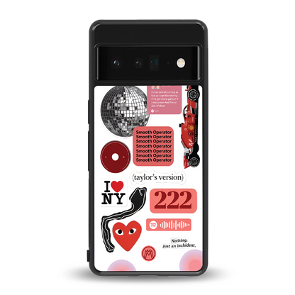 taylor swift fusion back phone cover | glass case for google pixel 6 pro