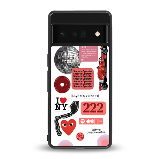taylor swift fusion back phone cover | glass case for google pixel 6 pro