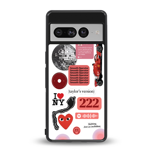 taylor swift fusion back phone cover | glass case for google pixel 7 pro