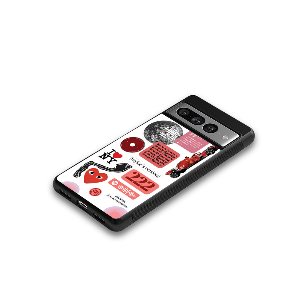 taylor swift fusion back phone cover | glass case for google pixel 7 pro