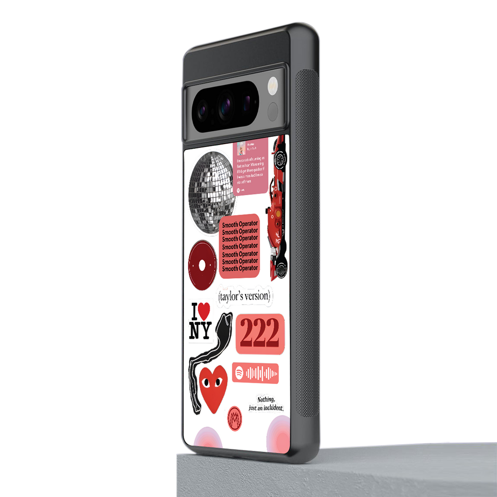 taylor swift fusion back phone cover | glass case for google pixel 8 pro