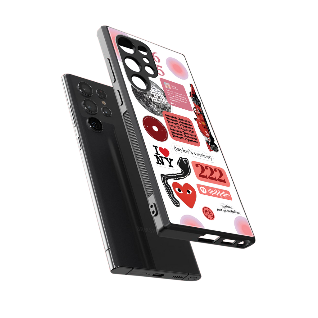 taylor swift fusion back phone cover | glass case for samsung galaxy s23 ultra