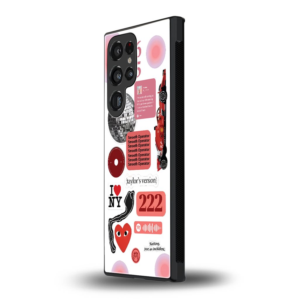 taylor swift fusion back phone cover | glass case for samsung galaxy s23 ultra