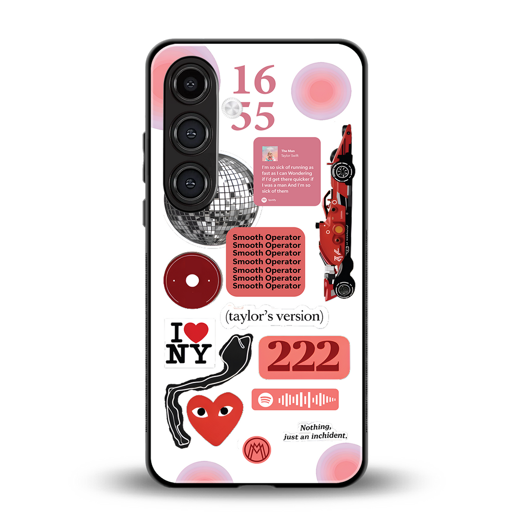 taylor swift fusion back phone cover | glass case for samsung galaxy s24