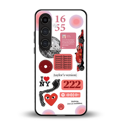 taylor swift fusion back phone cover | glass case for samsung galaxy s24