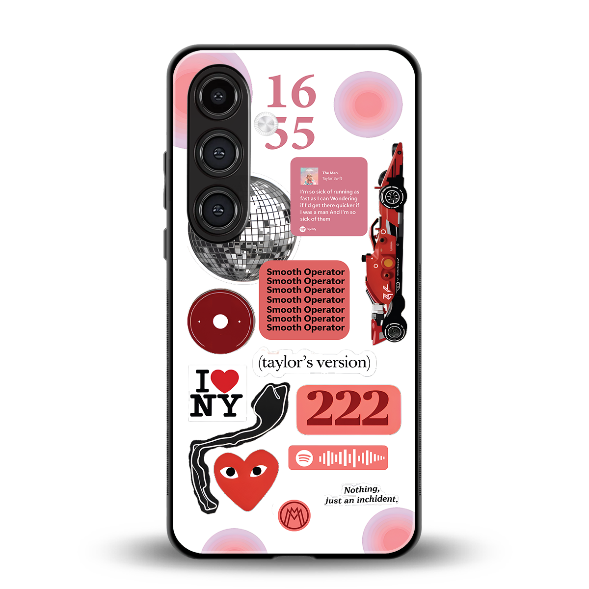 taylor swift fusion back phone cover | glass case for samsung galaxy s24 fe