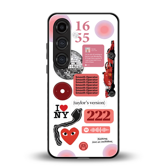 taylor swift fusion back phone cover | glass case for samsung galaxy s23