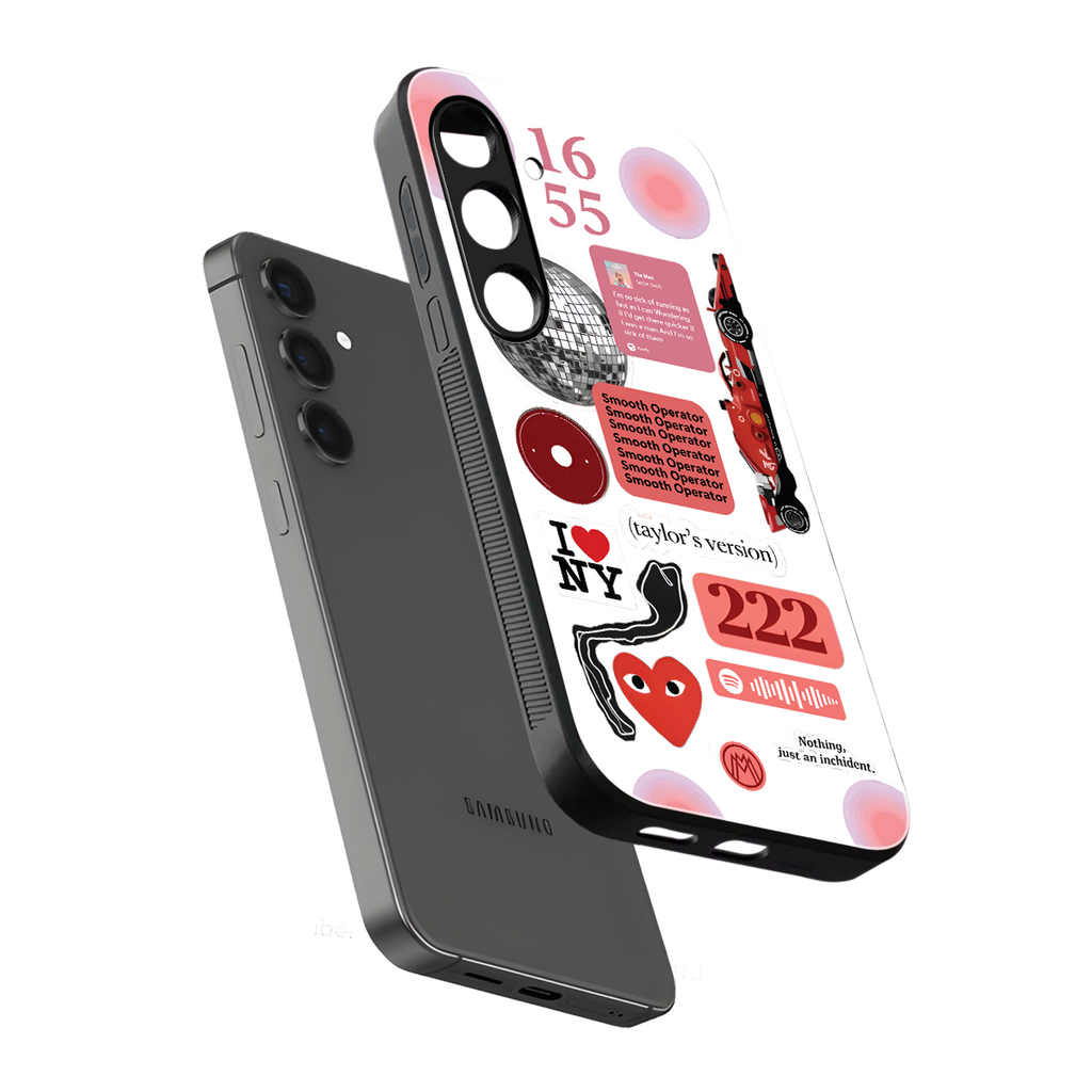 taylor swift fusion back phone cover | glass case for samsung galaxy s24