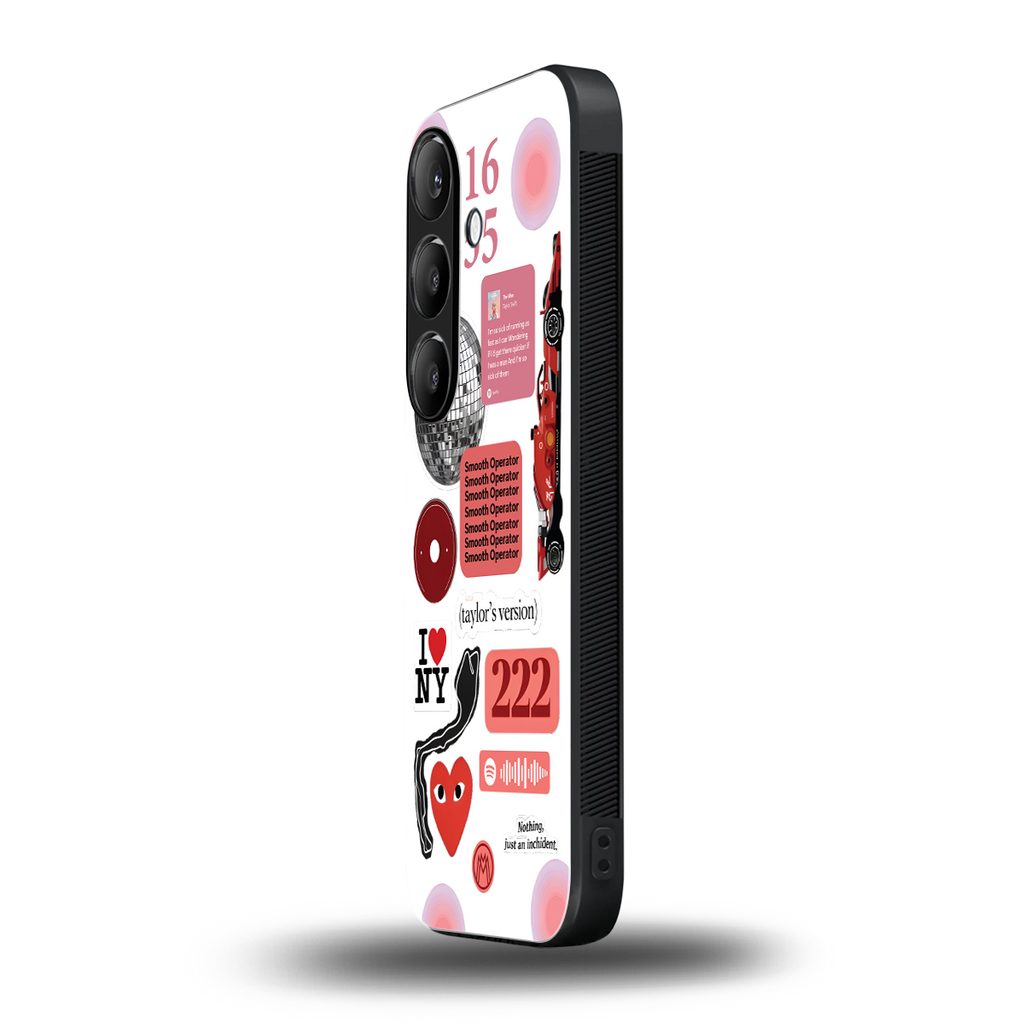 taylor swift fusion back phone cover | glass case for samsung galaxy s24 plus