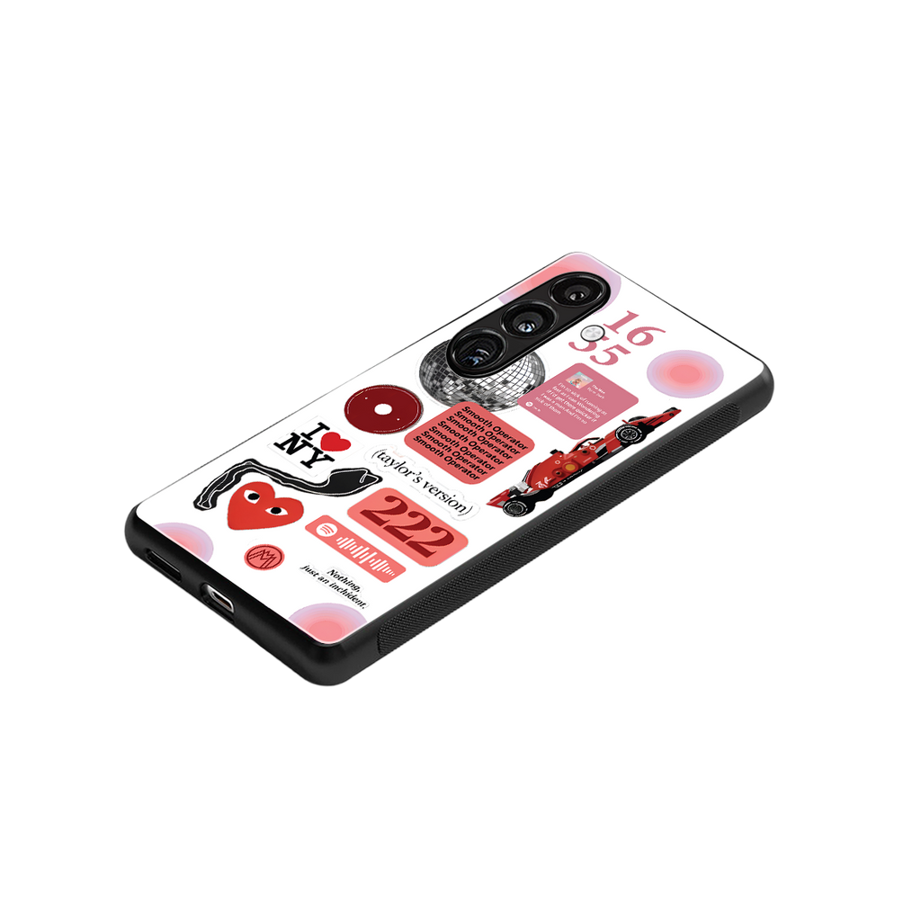 taylor swift fusion back phone cover | glass case for samsung galaxy s24 plus