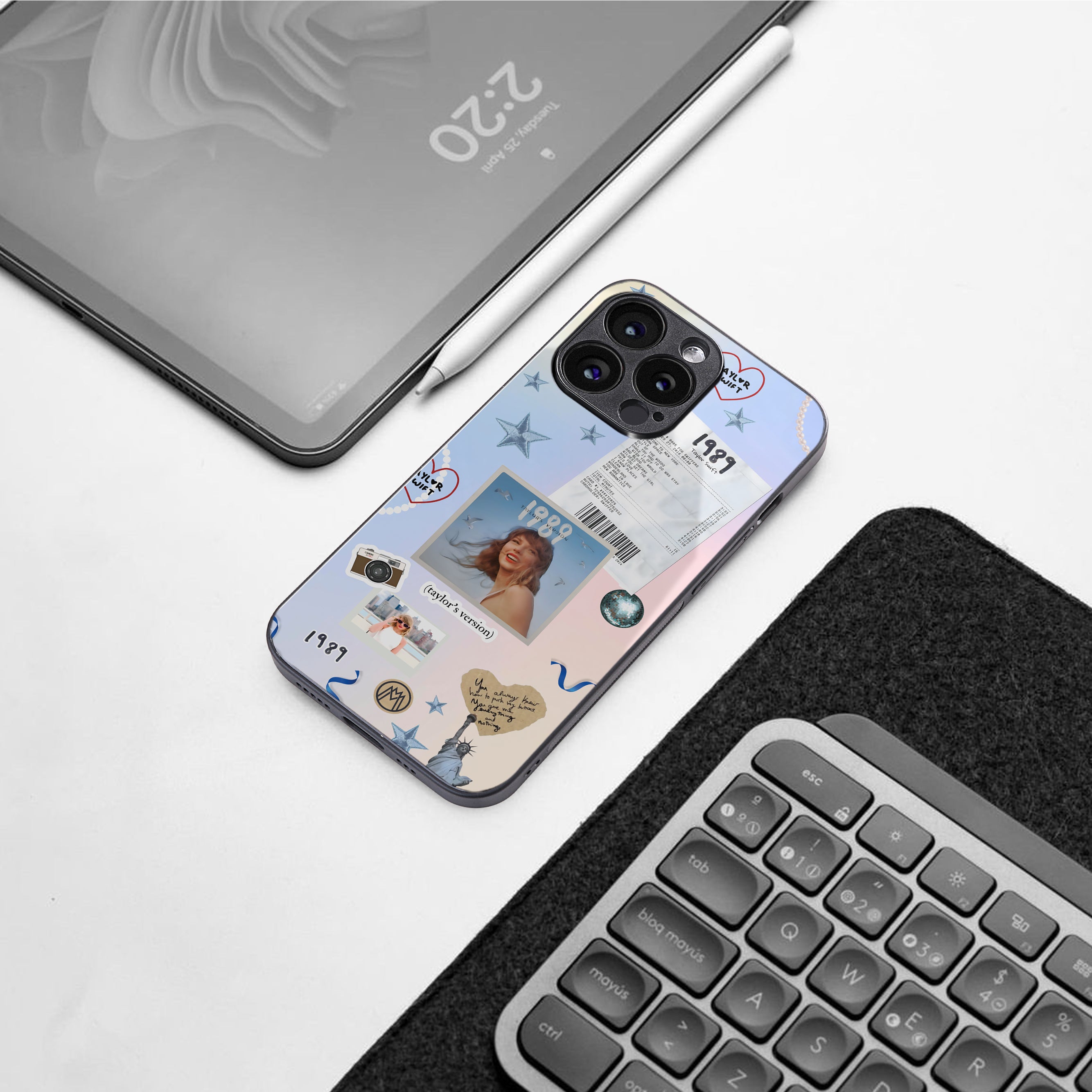 taylor mix back phone cover | glass case for iphone 15