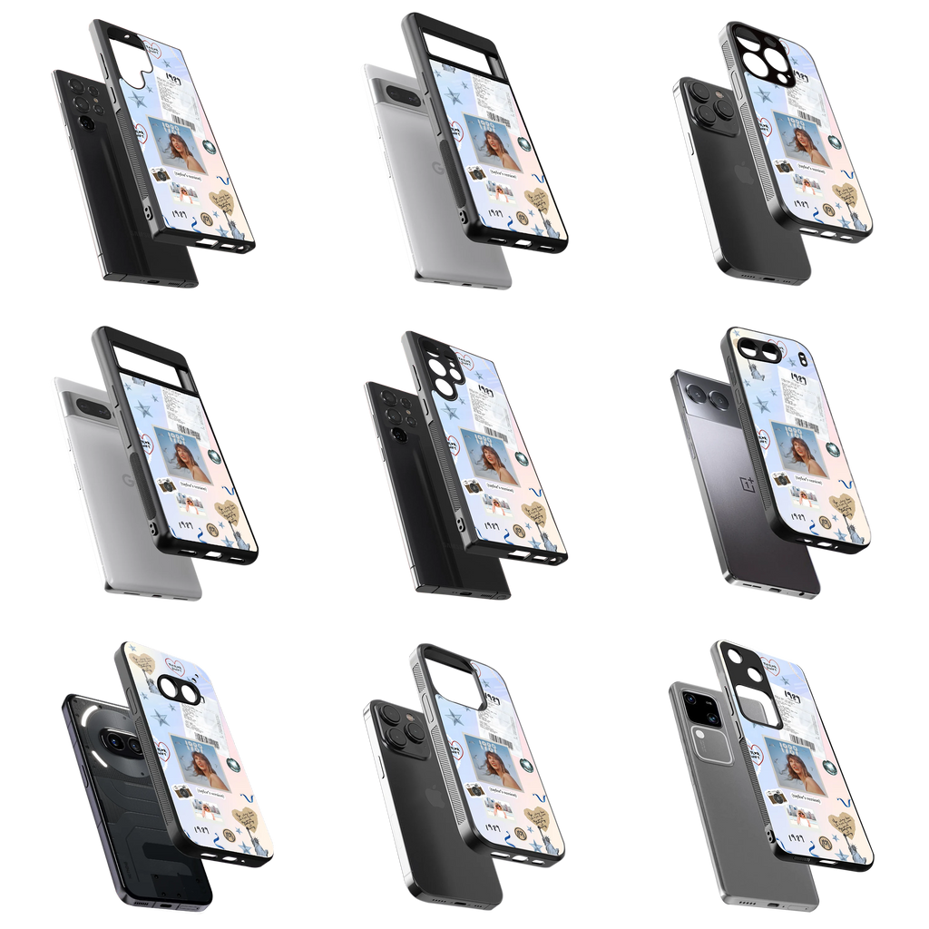 Durable Glass Back Mobile Case for iPhone, Samsung, OnePlus, Google Pixel, Redmi, Vivo, Oppo