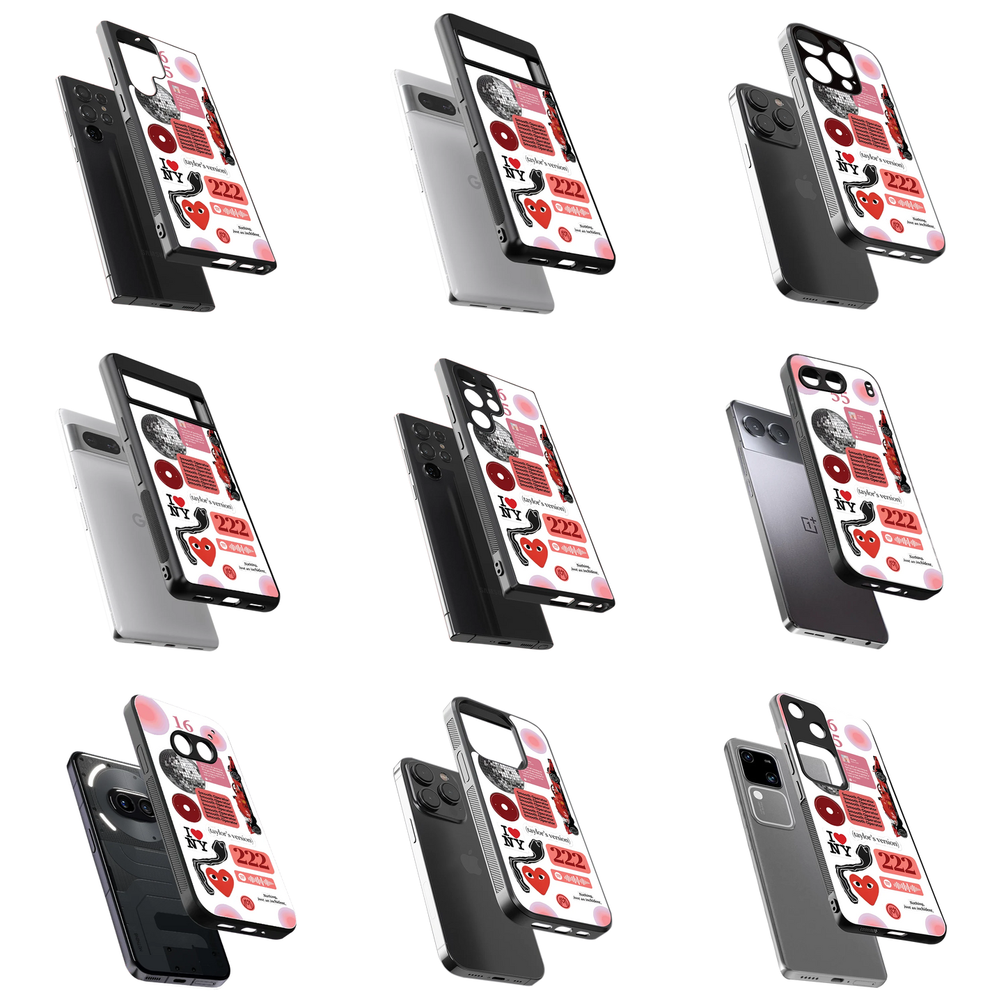 Durable Glass Back Mobile Case for iPhone, Samsung, OnePlus, Google Pixel, Redmi, Vivo, Oppo