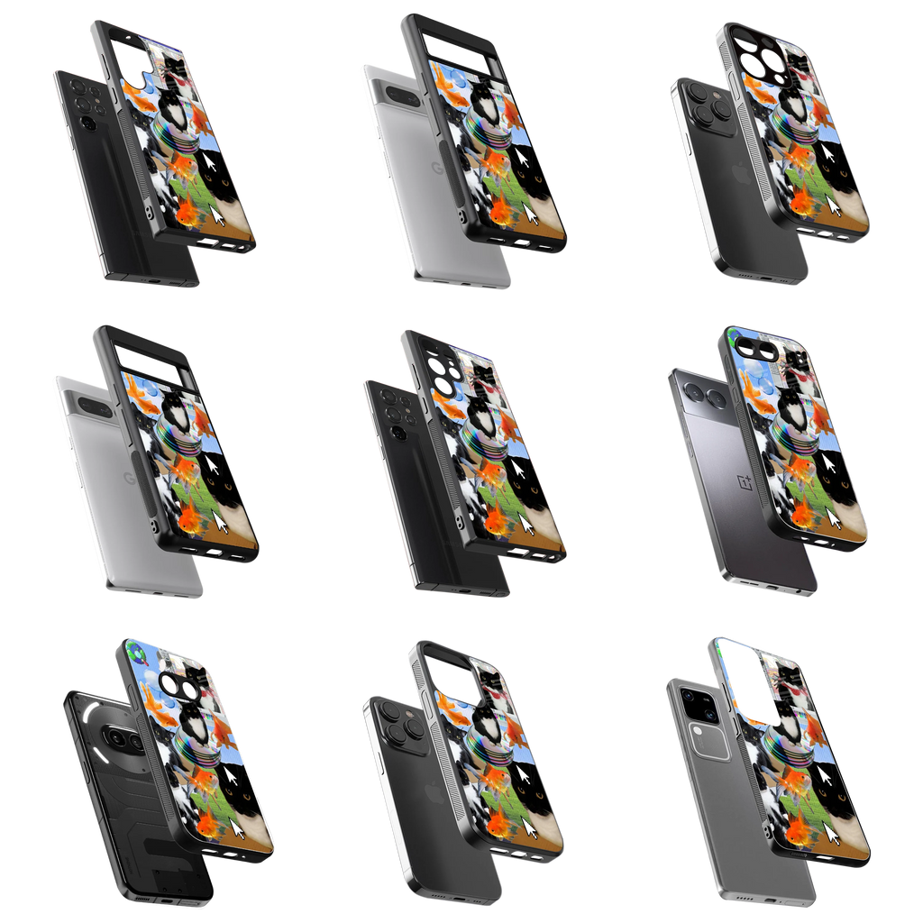 Durable Glass Back Mobile Case for iPhone, Samsung, OnePlus, Google Pixel, Redmi, Vivo, Oppo