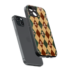 ted checkered pattern back phone cover | glass case for iphone 13 mini