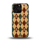 ted checkered pattern back phone cover | glass case for iphone 13 pro