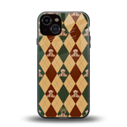 ted checkered pattern back phone cover | glass case for iphone 13