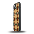 ted checkered pattern back phone cover | glass case for iphone 15 plus