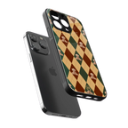 ted checkered pattern back phone cover | glass case for iphone 14 pro max