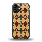 ted checkered pattern back phone cover | glass case for iphone 16