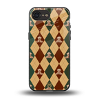 ted checkered pattern back phone cover | glass case for iphone 16e