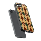 ted checkered pattern back phone cover | glass case for iphone 16e