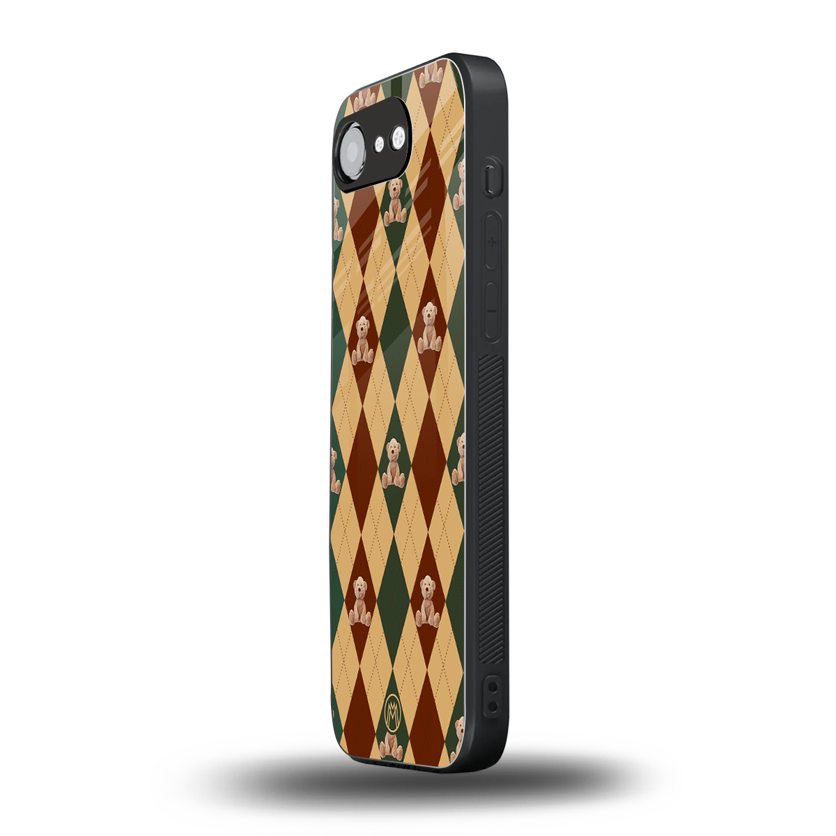 ted checkered pattern back phone cover | glass case for iphone 16e