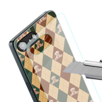ted checkered pattern back phone cover | glass case for iphone 16e