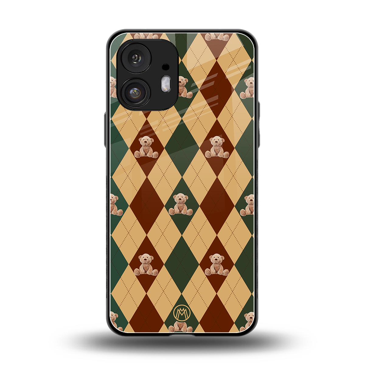 ted checkered pattern back phone cover | glass case for nothing phone 2