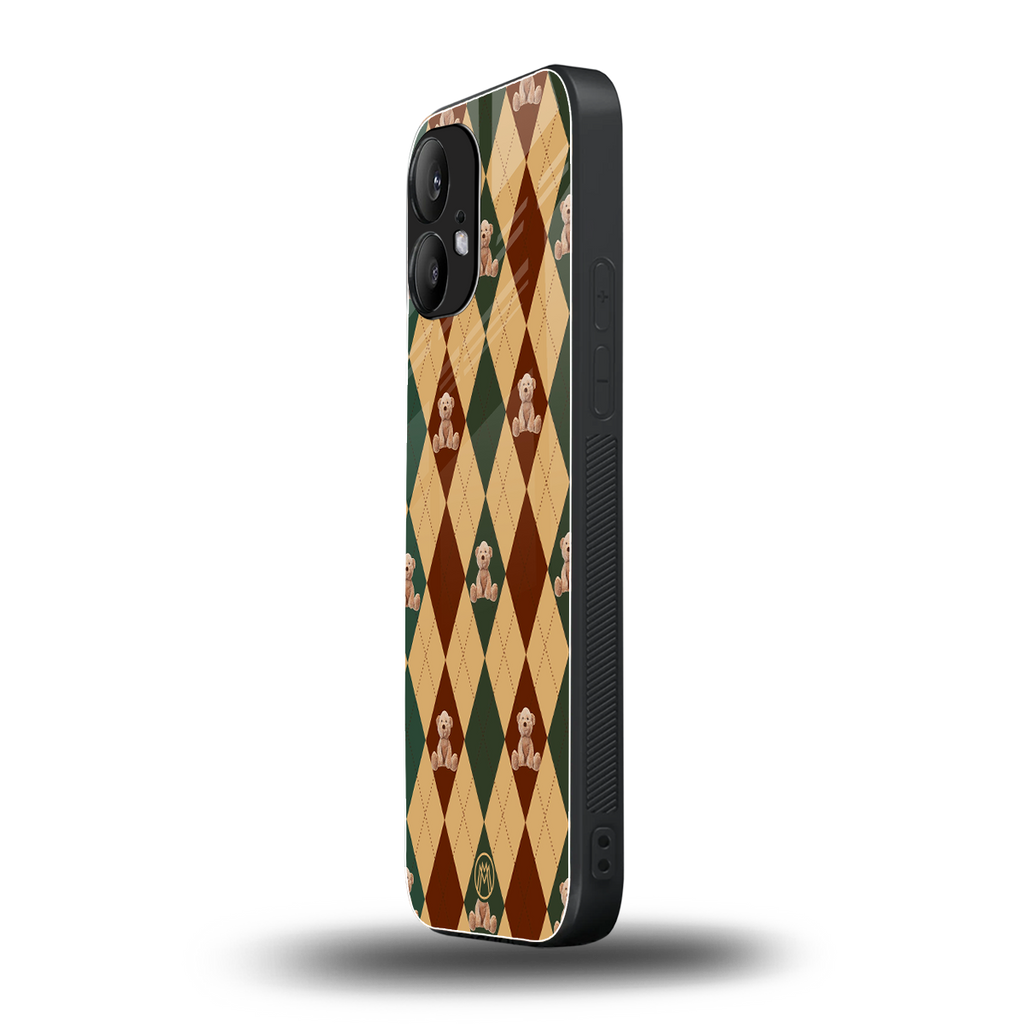 ted checkered pattern back phone cover | glass case for nothing phone 2