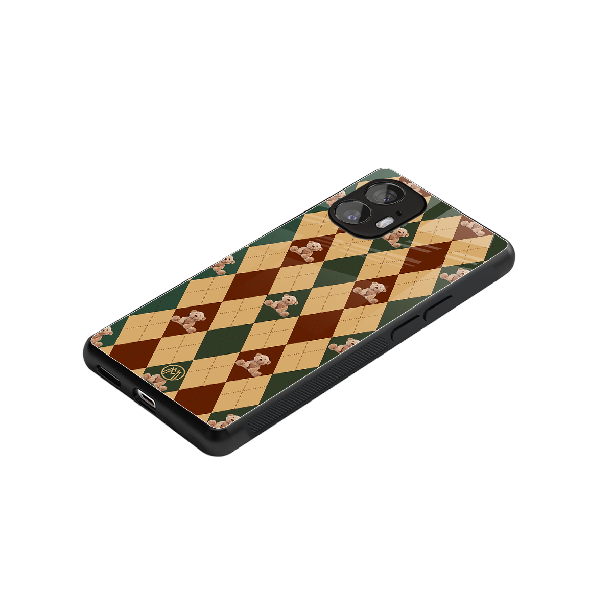 ted checkered pattern back phone cover | glass case for nothing phone 2
