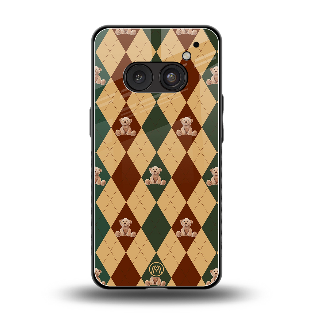 ted checkered pattern back phone cover | glass case for nothing phone 2a