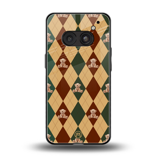 ted checkered pattern back phone cover | glass case for nothing phone 2a