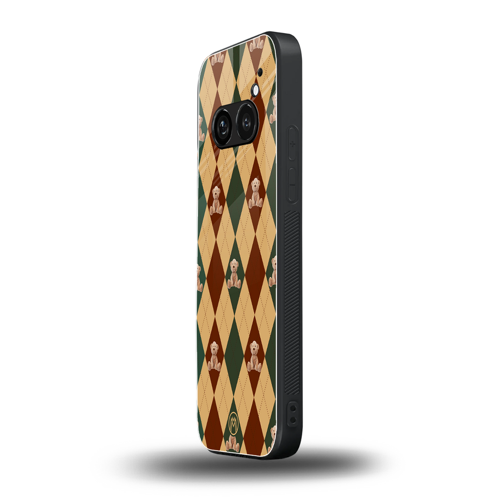 ted checkered pattern back phone cover | glass case for nothing phone 2a
