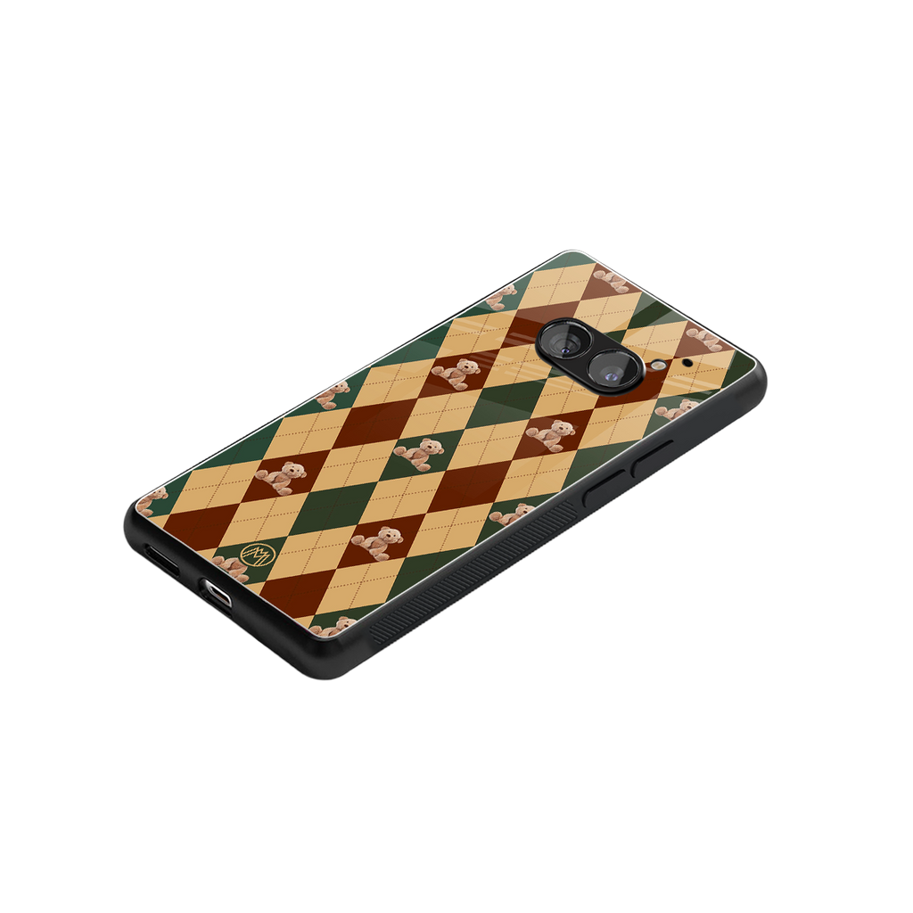ted checkered pattern back phone cover | glass case for nothing phone 2a