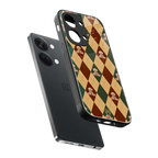 ted checkered pattern back phone cover | glass case for oneplus nord 3