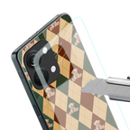 ted checkered pattern back phone cover | glass case for oneplus nord 3