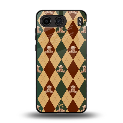 ted checkered pattern back phone cover | glass case for oneplus nord 4