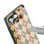 ted checkered pattern back phone cover | glass case for oneplus nord 4