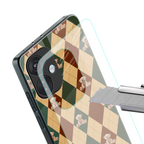 ted checkered pattern back phone cover | glass case for oneplus nord ce 3