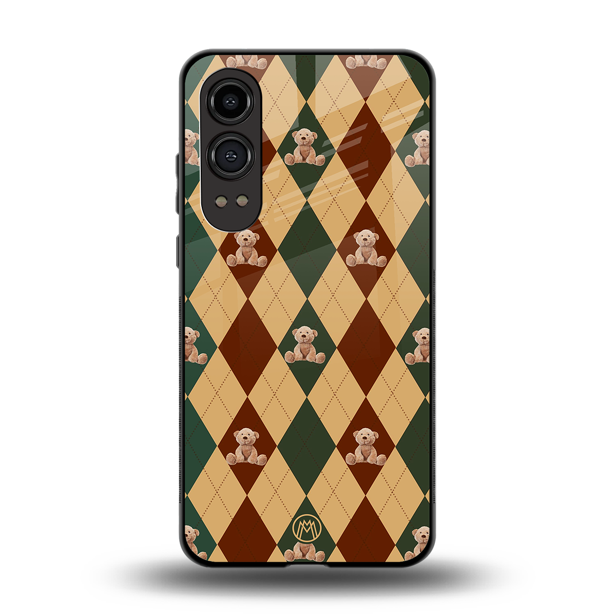 ted checkered pattern back phone cover | glass case for oneplus nord ce 4 lite