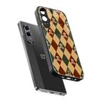 ted checkered pattern back phone cover | glass case for oneplus nord ce 4 lite