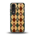 ted checkered pattern back phone cover | glass case for oneplus nord ce 4