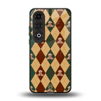 ted checkered pattern back phone cover | glass case for oneplus nord ce 4