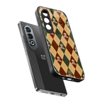 ted checkered pattern back phone cover | glass case for oneplus nord ce 4