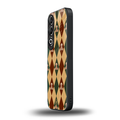 ted checkered pattern back phone cover | glass case for oneplus nord ce 4