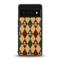 ted checkered pattern back phone cover | glass case for google pixel 6 pro