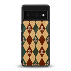 ted checkered pattern back phone cover | glass case for google pixel 6 pro