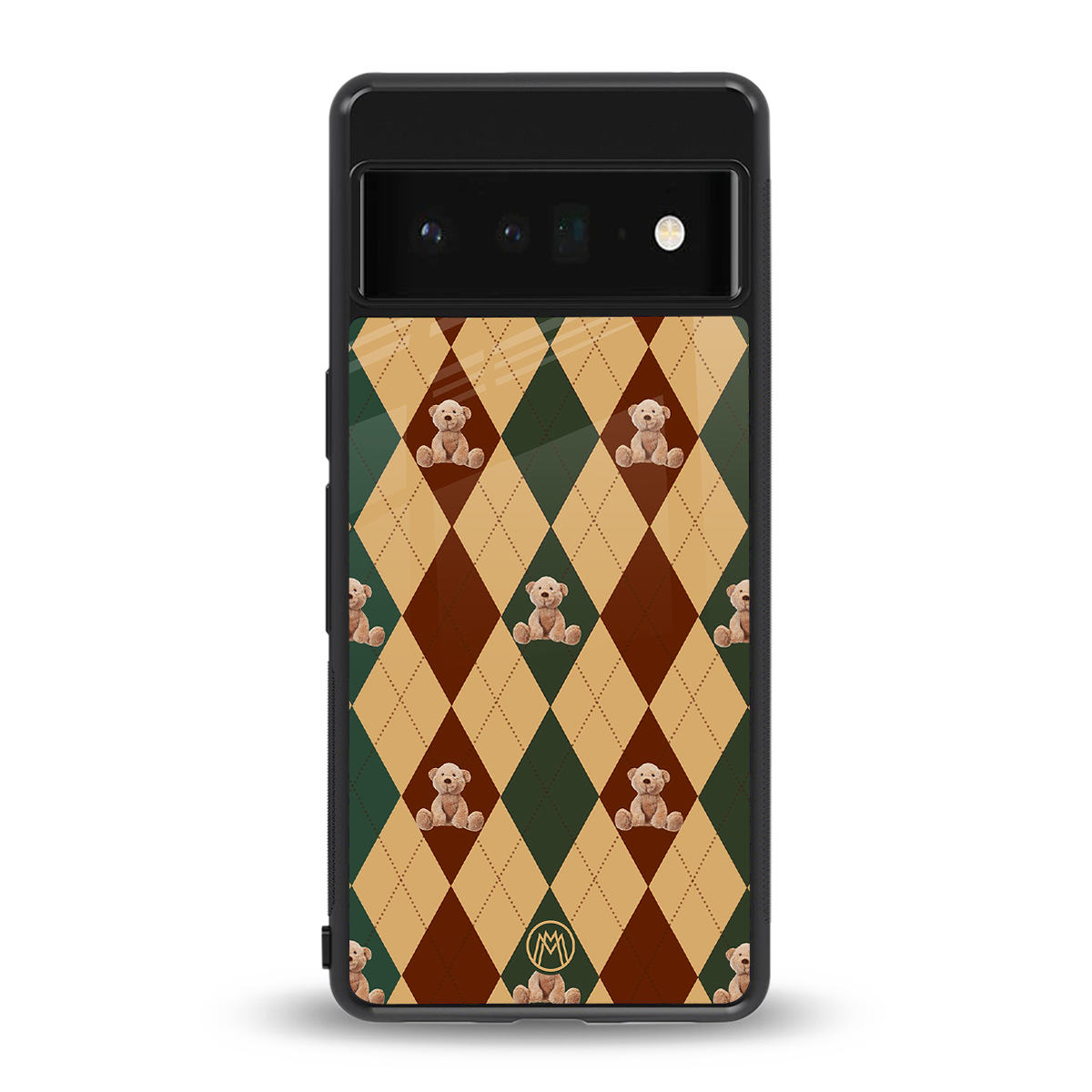 ted checkered pattern back phone cover | glass case for google pixel 6 pro