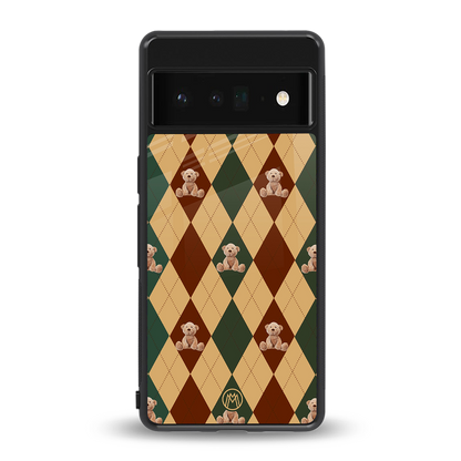 ted checkered pattern back phone cover | glass case for google pixel 6 pro